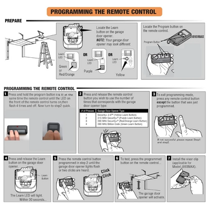 2 For Chamberlain LiftMaster Garage Door Opener Remote 893LM 953EV-P2